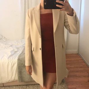 Zara cream colored coat size small